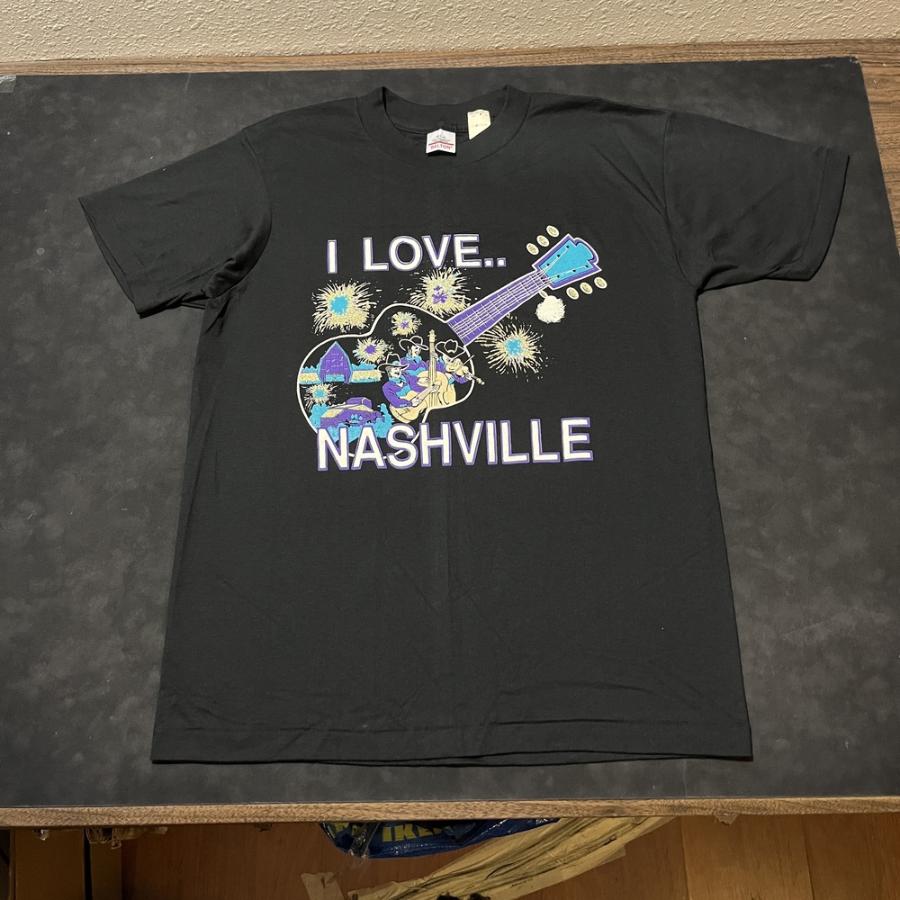 Vintage Nashville Shirt Mens Large Country Music Tee Opryland USA Made 90s